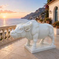 Statue d'animal en marbre de qualité supérieure, finie à la main, avec détails musculaires complexes - Entièrement personnalisable