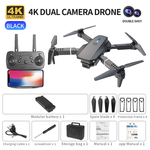 Drone Lipat <span class=keywords><strong>E88</strong></span> Dual Kamera RC <span class=keywords><strong>Quadcopter</strong></span> dengan Optical Flow Altitude One-Key Takeoff Obstacle Avoidance untuk Dewasa dan Anak-Anak - Product Image 4