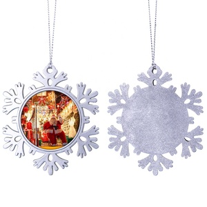 Gepersonaliseerde sublimatie blanco metalen kerstboom sneeuwvlok ornamenten - Product Image 5