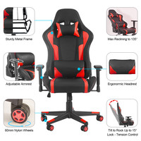 Vente en gros d'usine de chaise de joueur inclinable en cuir barre lumineuse à LED fauteuil de jeu Racer RGB