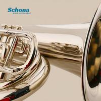 Tuba Marching Profesional Berlapis Perak, Bodi Kuningan dengan Mouthpiece yang Dapat Disesuaikan