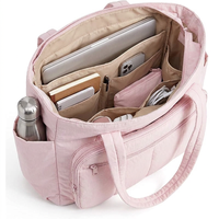Sac fourre-tout matelassé en nylon personnalisé pour ordinateur portable pour femme, sac de voyage à bandoulière grande capacité de 7 pouces avec pochette pour trolley
