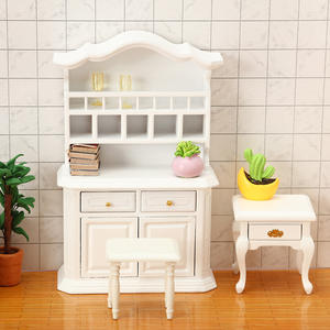 1:12 Style européen bricolage jouet bois stockage vitrine bibliothèque meubles ornements poche modèle maison de poupée Miniatures - Product Image 2