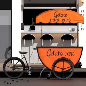Outdoor Custom Orange <strong>Candy</strong> <strong>Cart</strong> Metal Detachable Food <strong>Cart</strong> <strong>Candy</strong> Bar <strong>Cart</strong> with Led Sign - Product Image 3