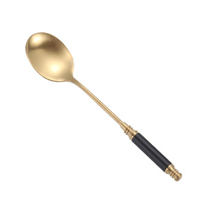 Cuchara de acero inoxidable 304 con mango redondo, cuchara para mezclar, cuchara para postre, tenedor para fruta, tenedor para postre, cuchara redonda coreana - Product Image 5