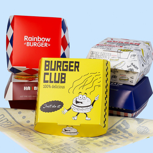 กล่องอาหารแบบใช้แล้วทิ้งพิมพ์โลโก้ได้ กล่องอาหารแบบนำกลับบ้าน บรรจุภัณฑ์สำหรับเบอร์เกอร์ เฟรนช์ฟรายส์ <span class=keywords><strong>ไก่</strong></span><span class=keywords><strong>ทอด</strong></span> - Product Image 2