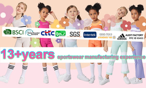 Enfants filles Plaid Sport costume col montant <span class=keywords><strong>sans</strong></span> manches haut court taille haute Yoga Legging Fitness filles entraînement ensemble - Product Image 6