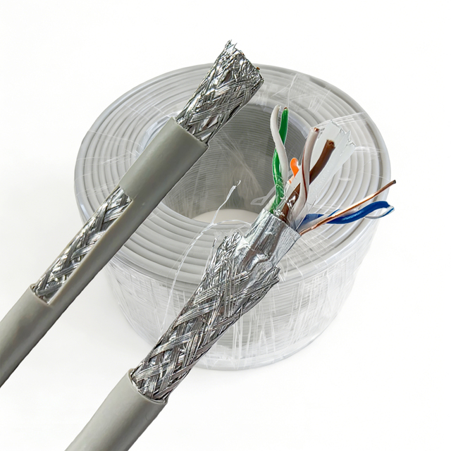 Good Quality Cat6 SFTP Shielded Network Cable 24awg Oxygen Free Copper CCA CCS 250MHz 100m Reel Low Latency Gaming EMI Resistant
