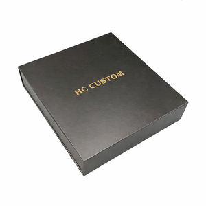 Custom Luxury <b>Black</b> Magnetic <b>Gift</b> <b>Box</b> Foldable Paper Packaging With Gold Foil Logo For High End Brands OEM - Product Image 2