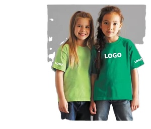 T-shirts pour enfants en tissu tricoté 100% coton, formels, vierges, avec étiquette, impression personnalisée du logo, t-shirts pour enfants, garçons, filles - Product Image 3