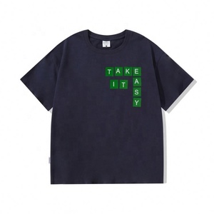 เสื้อยืดผ้าฝ้ายลำลองสำหรับผู้ชายเสื้อผ้าไหล่ตกขนาดใหญ่ - Product Image 1