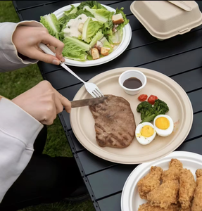Assiette à pain de 10 pouces de style européen, populaire, écologique, jetable, en bagasse de canne à sucre, biodégradable, compostable, mondiale - Product Image 5
