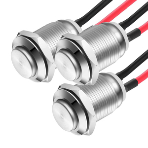 Interrupteur à bouton-poussoir momentané en laiton IP67, 12 mm, résistant aux hautes températures, 3V 2A, bouton de verrouillage marche/arrêt pour environnements difficiles - Product Image 3