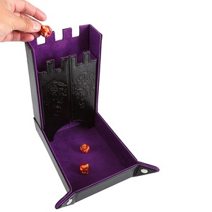 Tour à dés pliable en forme <span class=keywords><strong>de</strong></span> château en cuir PU, idéale pour les voyages, pour des expériences <span class=keywords><strong>de</strong></span> <span class=keywords><strong>jeu</strong></span> <span class=keywords><strong>de</strong></span> table immersives - Product Image 4
