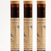 Tube en verre à ouverture plate avec bouchon en liège, tube d'emballage en verre pour le thé, les épices, les herbes séchées et les bâtonnets d'encens