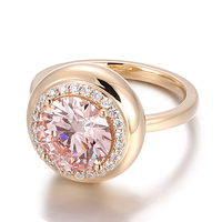 Bague de fiançailles personnalisée en or massif 10K avec diamant rose fantaisie de 3 carats, taille brillant rond, diamant de laboratoire pour femme