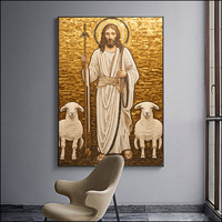 Prix usine art mural Ed Diamant Peintures Jésus Portrait Christianisme Décor Peinture moderne Religion Arts
