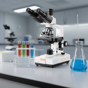 Microscopio Compuesto Binocular Vevor 40X-5000X con Iluminación LED y Plataforma Mecánica para Uso en Laboratorio - Product Image 2