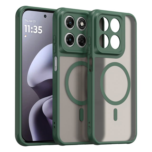 For Motorola Moto G67 Magnetic Case Slim Clear Matte PC Back Shockproof Protective Wireless Charging Cover