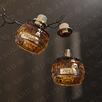 Flacon de parfum rond en verre ABOLAND avec bouchon à vis gravé or, emballage décoratif