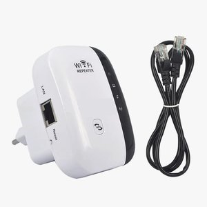<b>WiFi</b> Repeater 2.4GHz 300Mbps Signal Booster Wireless Range Extender <b>Plug</b>-in <b>WiFi</b> Hotspot for Home Office - Product Image 1