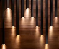 Bande lumineuse LED moderne et écologique, ignifuge et étanche, panneau mural WPC pour décoration intérieure/extérieure, idéal pour entrepôts