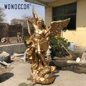 Wondecor tùy chỉnh ngoài trời vườn lớn Tôn Giáo trang trí tổng lãnh thiên thần tượng ST. MICHAEL thiên thần đánh bại Satan điêu khắc - Product Image 3