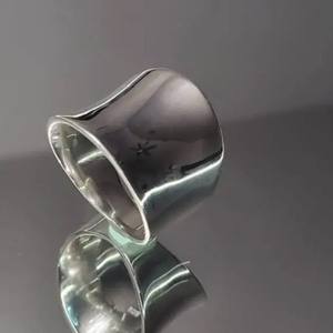 yunnique Minimalist Irregular Silver <b>Ring</b> Electroplated Polished Closed End Geometric Jewelry for Women Gift - Product Image 3