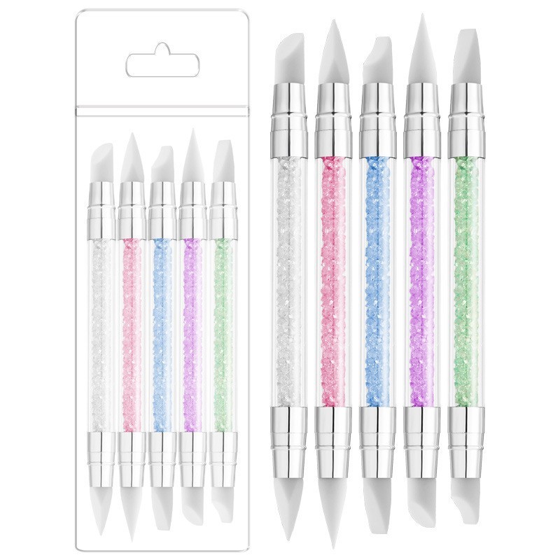 Modelo Dz-b03/bolígrafo de silicona de doble cabezal con diamante