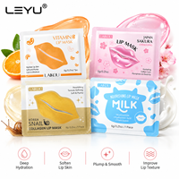 LAIKOU OEM ODM OBM Lot de masques hydrogel hydratants, raffermissants, liftants et éclatants pour les lèvres et les yeux, au lait et aux vitamines