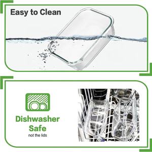 Juego de 24 contenedores de almacenamiento de alimentos de vidrio de borosilicato alto, fiambreras para preparación de comidas con tapa hermética de PP, 12 tapas, 12 contenedores - Product Image 4