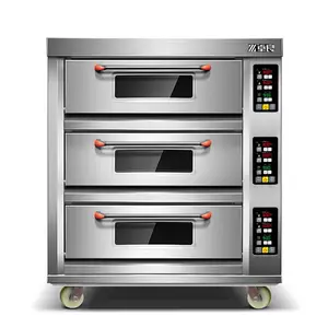 Venta al por mayor máquina de hornear horno-Horno eléctrico de pan fresco de alta calidad, horno de panadería con 3 cubiertas, máquina de hornear multifunción, todos los alimentos de panadería, ZHUOLIANG