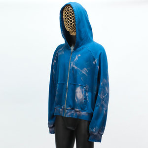 Chất Lượng Tốt Zip Hoodies Nhà Sản Xuất Pháp Terry Đau Phạt Bẩn Axit Rửa Saints Thời Trang Dạo Phố Tùy Chỉnh Hoodies Cho Nam Giới - Product Image 3