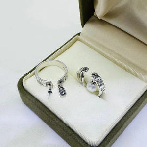 Support de bague en argent S925, accessoires en perles DIY, édition simple, perles rondes lâches de 6 à 8 mm, support de bijoux 10182 - Product Image 1