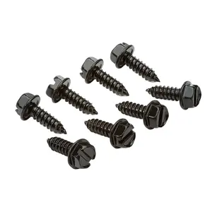 Tornillos de placa de matrícula de acero inoxidable, accesorios para sujetar placas, marcos y cubiertas, color negro, a prueba de óxido, 8