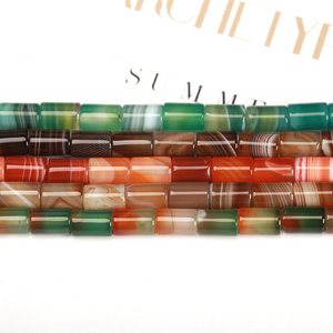 الحجر الطبيعي والمجوهرات أنبوب أشكال الأحجار الكريمة برميل الشكل العقيق طويلة العقيق فضفاض الخرز برميل - Product Image 5