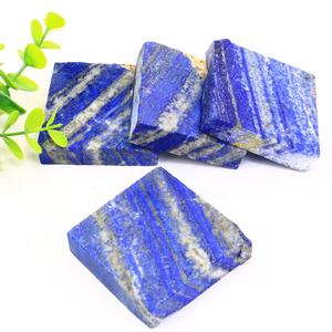Gran oferta, Piedra en bruto de cristal Natural, rebanada de lapislázuli, placa de losa de piedras preciosas de cristal pulido para decoración del hogar Fengshui - Product Image 1