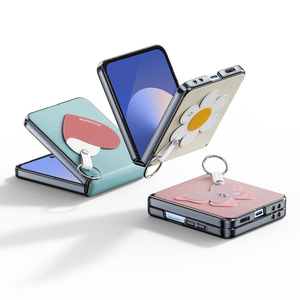 เคสโทรศัพท์หน้าจอพับได้สำหรับ ZFlip7, หนัง PU พร้อมห่วงและสายคล้อง, สไตล์สดใส, บานพับแม่เหล็ก, เคสโทรศัพท์แบบครอบคลุมเต็มรูปแบบ - Product Image 6