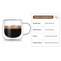 Tasse à café en verre double borosilicate Offre Spéciale avec poignée Tasse à bière domestique résistante à la chaleur avec poignée