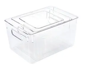 가정 부엌 거실 조직자 음료와 간식을 위한 투명한 플라스틱 저장 책 목욕탕 상품 상자 bins