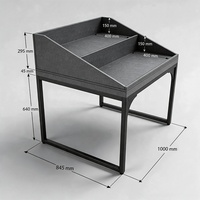 Présentoir convertible 2-en-1 en métal et bois robuste avec étagères étagelées et table de distribution plate pour fruits et légumes – Montage rapide