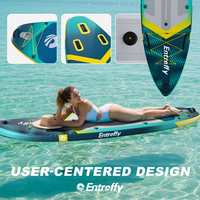 Planche de SUP gonflable portable ENTROFFY série Ruilang avec aileron amovible et système bungee pour le tourisme et l'aventure