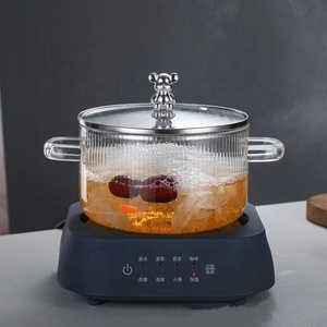 Ours mignon ustensiles de cuisine ménagers pot à soupe bol à salade à grains verticaux <span class=keywords><strong>nouilles</strong></span> instantanées haute borosilicate double oreilles pot en verre - Product Image 2