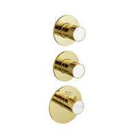 Ensemble de douche thermostatique à trois voies avec couvercle en laiton, corps en cuivre et composant en céramique