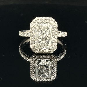 HQ Gems Sólido 18K <span class=keywords><strong>Anillo</strong></span> <span class=keywords><strong>de</strong></span> oro blanco D VS1 CVD Diamante Corte radiante Anillos <span class=keywords><strong>de</strong></span> diamantes <span class=keywords><strong>de</strong></span> laboratorio <span class=keywords><strong>de</strong></span> 3 <span class=keywords><strong>quilates</strong></span> - Product Image 6