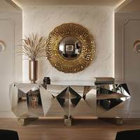 Miroir de design mural en cuivre de luxe-Moderne fait à la main, écologique pour le salon de la villa, style de l'entrée de la