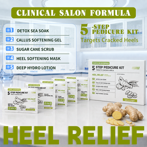 Kit de Pedicura Premium de 5 Pasos con Jengibre Especiado <span class=keywords><strong>para</strong></span> Callosidades y Alivio de Talones, Caja de Cuidado de Pies con Etiqueta Personalizada <span class=keywords><strong>para</strong></span> Tiendas de Suministros de Uñas - Product Image 1