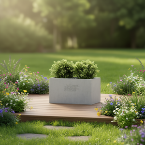 Pot de fleurs carré Ella Mgo, design moderne minimaliste, jardinière durable pour usage extérieur - Product Image 2