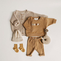Ensemble de vêtements pour bébé garçon d'automne, 2 pièces, nouveau-né, sweat-shirt à manches longues + pantalon long, ensemble de survêtement