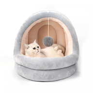Lit amovible et lavable pour chat, joli style, garde au chaud avec toit, canapé de maison pour animaux domestiques